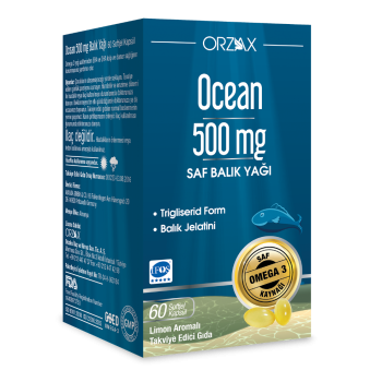 OCEAN 500 mg 60 Softjel Kapsül Balık Yağı Limon Aromalı