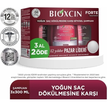 Bioxcin Forte Saç Dökülmesine Karşı Şampuan 300 ml - 3 AL 2 ÖDE